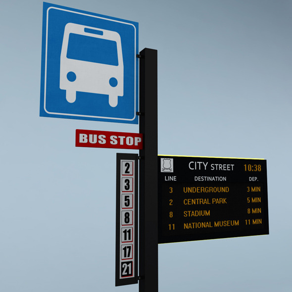 Electronic bus schedule - 3Docean 10216814