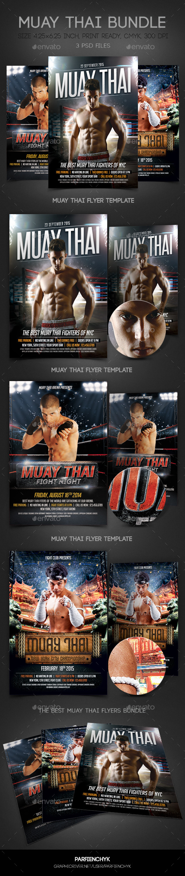 Muay Thai Flyers Bundle - Sports Events
