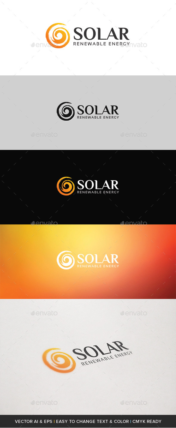 Solar Energy Logo - Vector Abstract