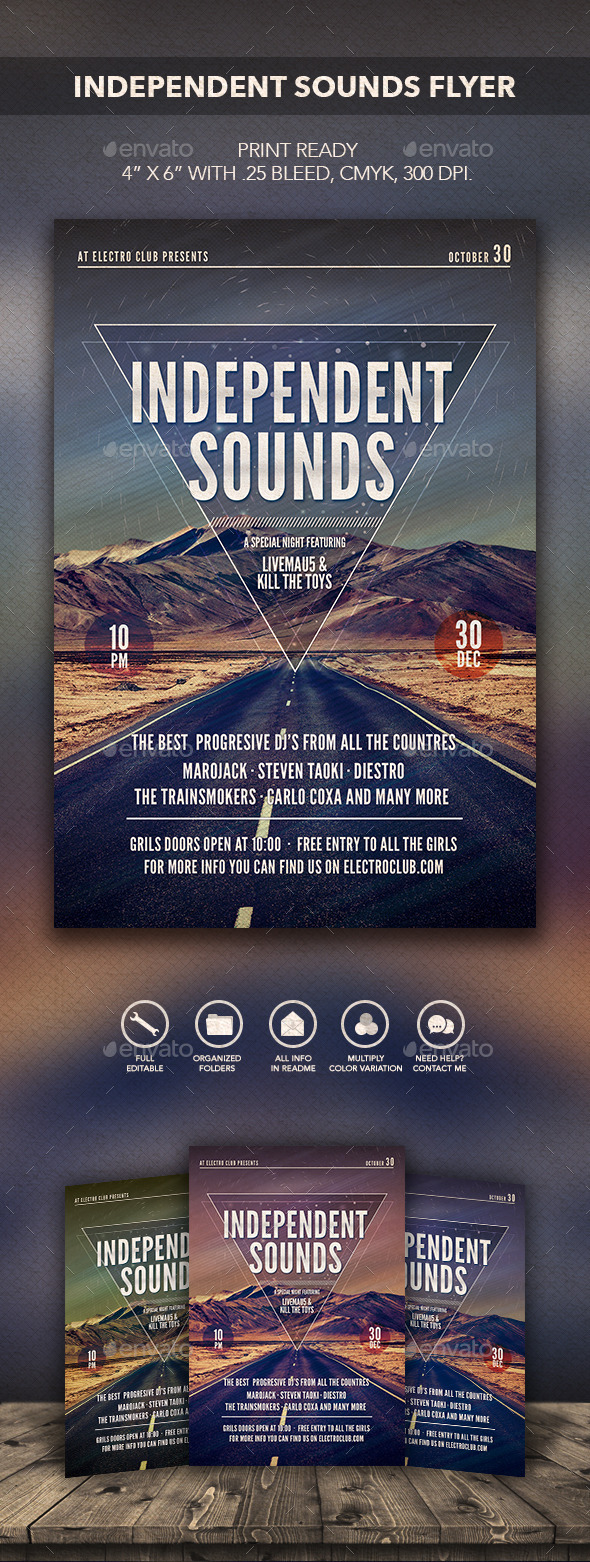 Independent Sounds Flyer 2 - Clubs & Parties Events