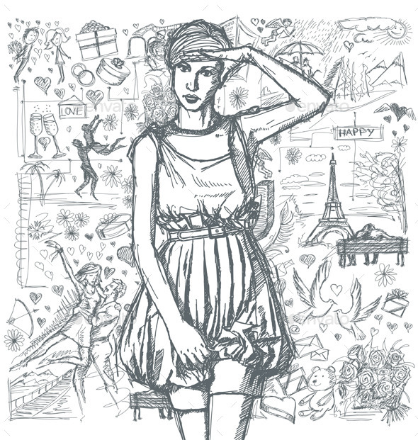 Love Story Sketch - Valentines Seasons/Holidays