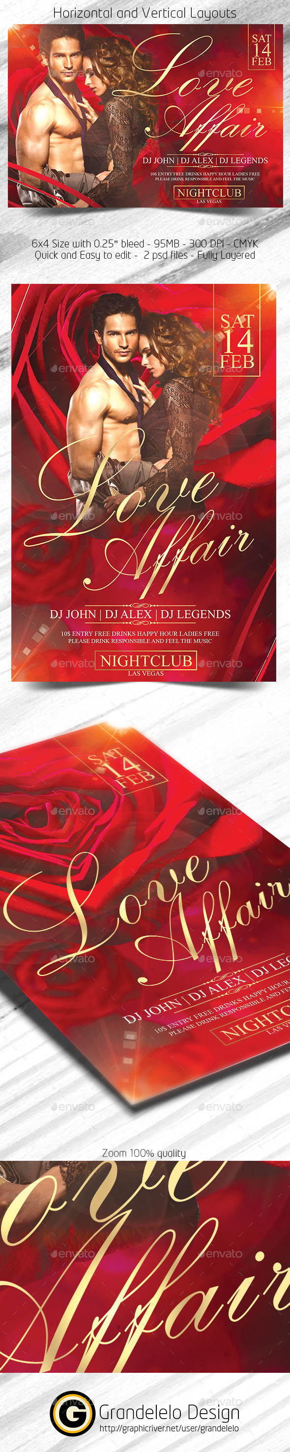 Love Affair Valentines Day Flyer - Clubs & Parties Events