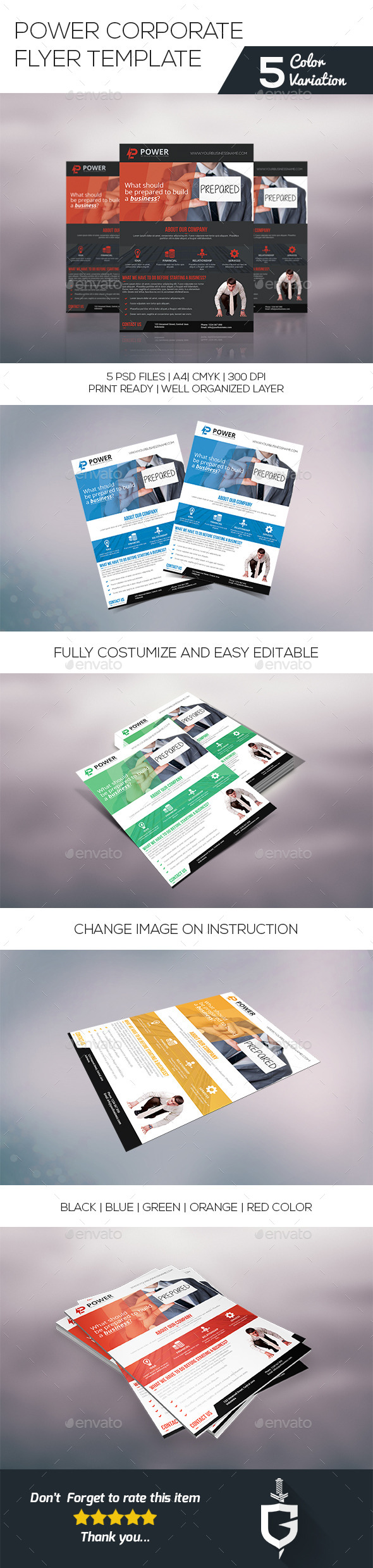 Power Corporate Flyer Template - Corporate Flyers