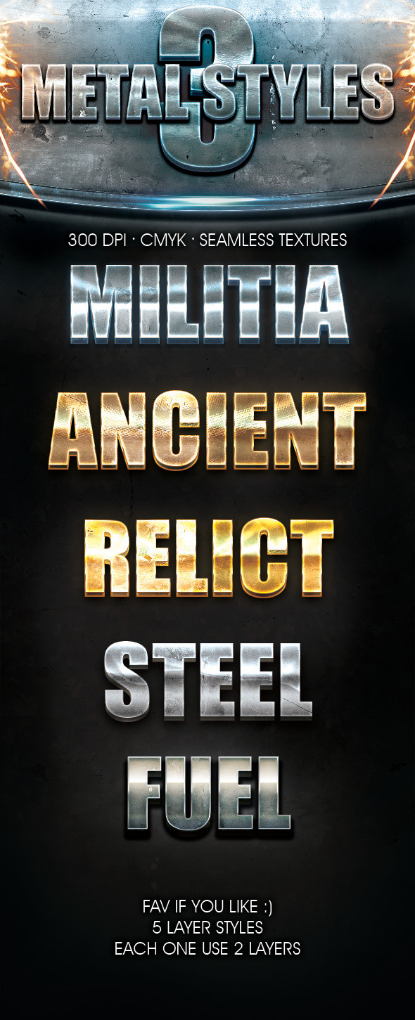 Metal Layer Styles V3 - Text Effects Actions