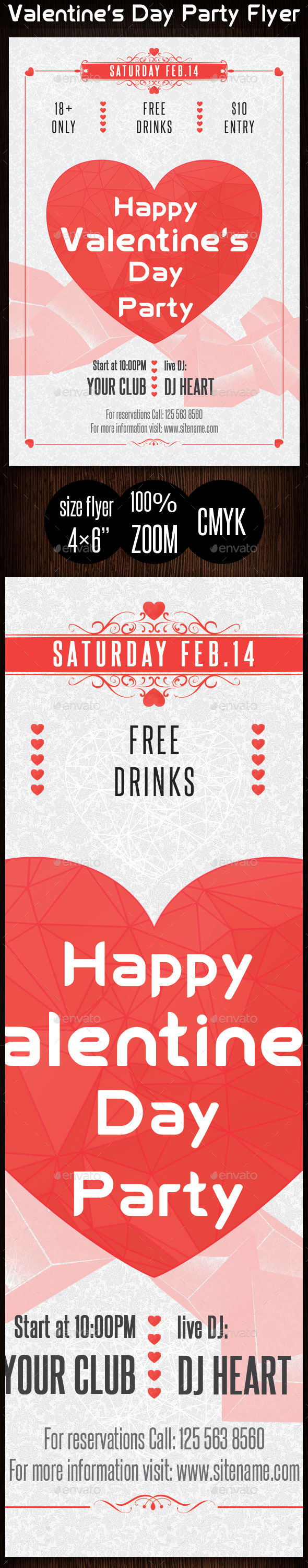 Techno Valentine's Party Flyer - Clubs & Parties Events