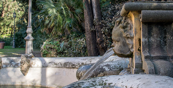 Old Fountain Gushing Water