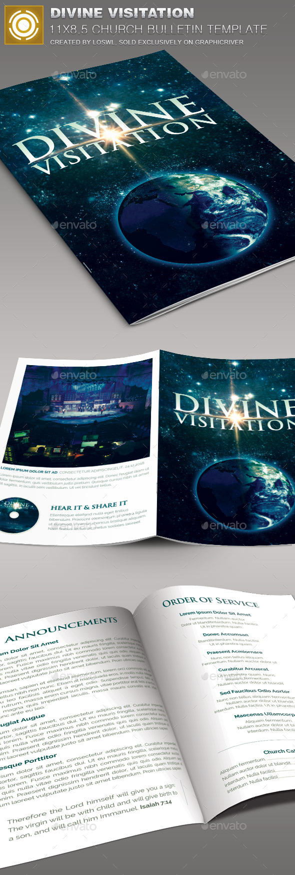 Divine Visitation Church Bulletin Template - Informational Brochures