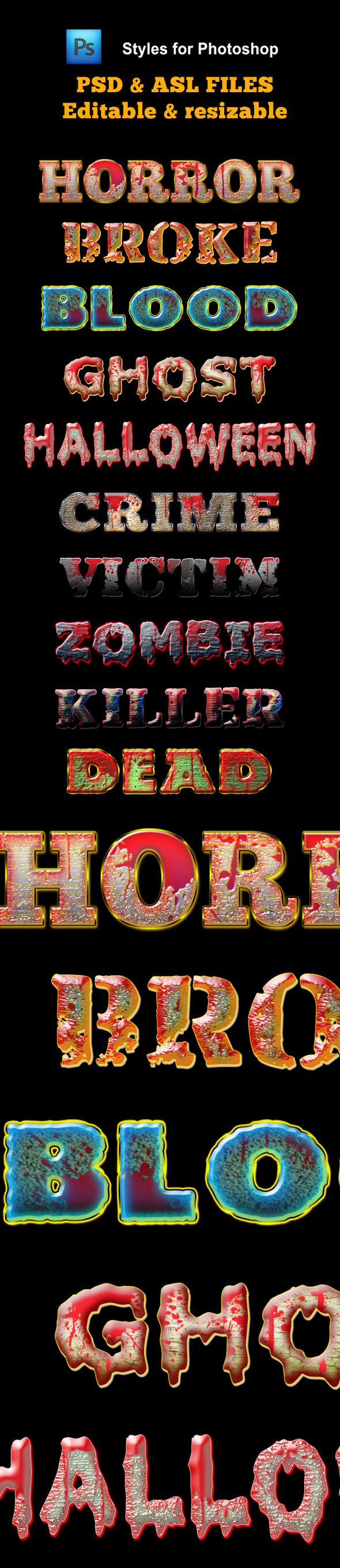 Horror Styles for Photoshop - Text Effects Styles