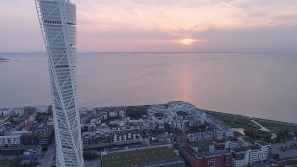 Drone Shot of Malmö City