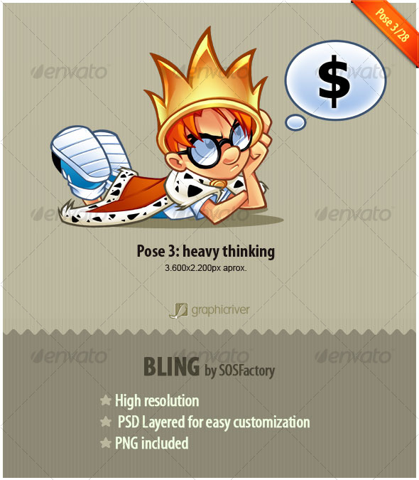Bling Series 3/28: Heavy thinking - Characters Illustrations
