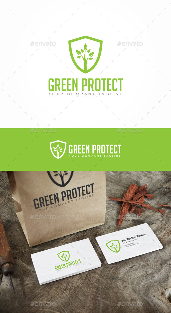Green Protect Logo - Nature Logo Templates