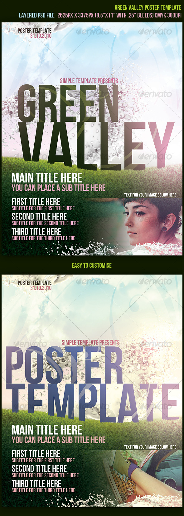 Green Valley Poster Template - Clubs & Parties Events
