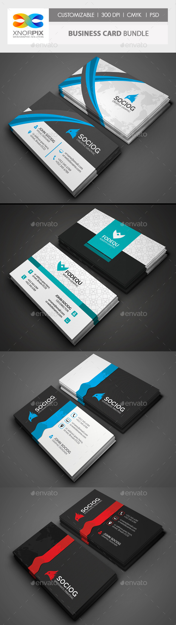 Business Card Bundle 3 in 1-Vol 47 - Corporate Business Cards