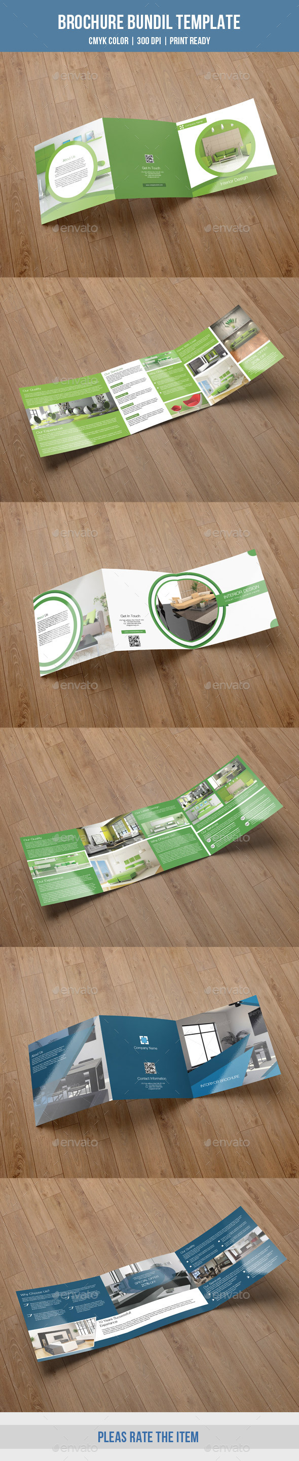Interior Square Trifold Bundle-V08 - Corporate Brochures