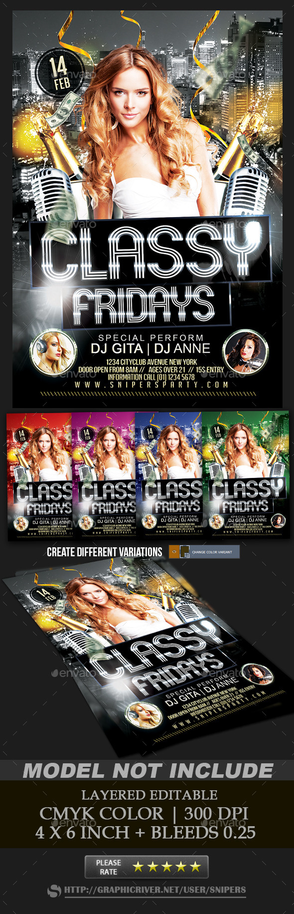 Classy Fridays Party - Events Flyers