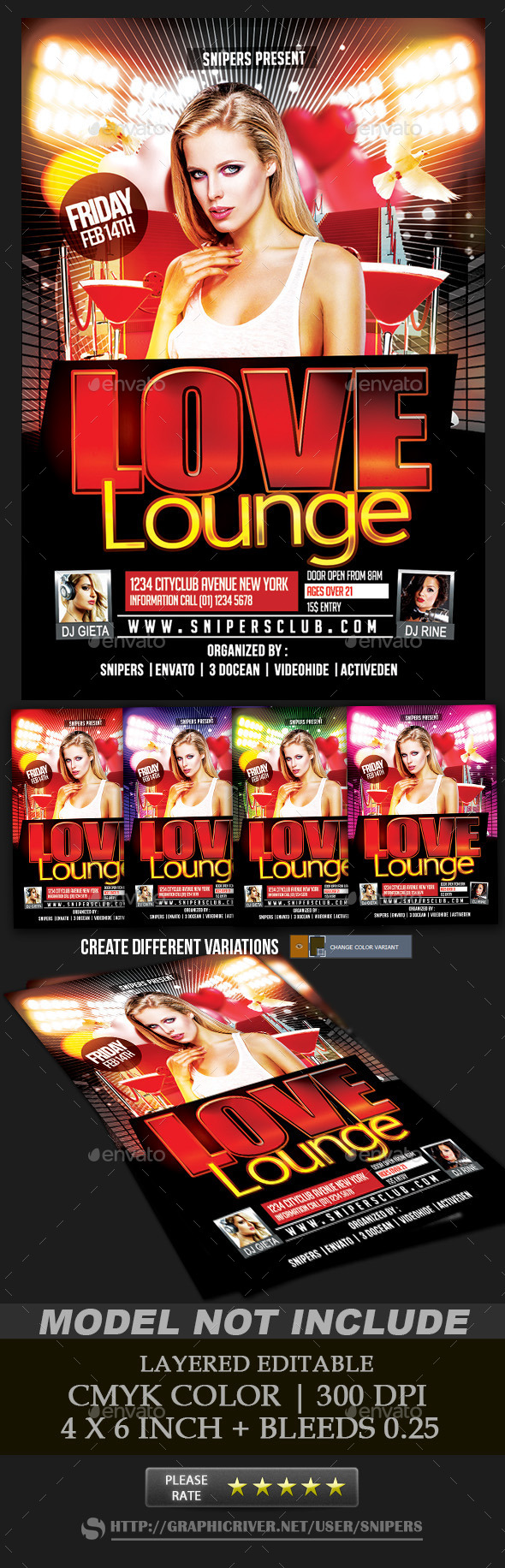 Love Lounge Party - Events Flyers