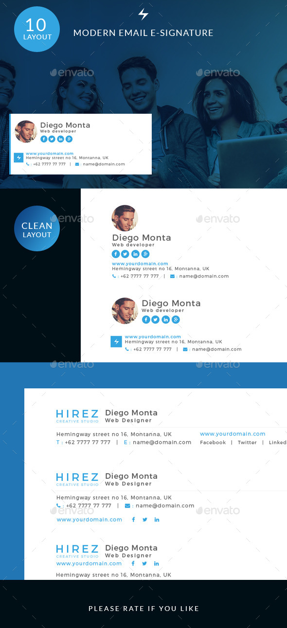 Modern Email E-signature - Web Elements