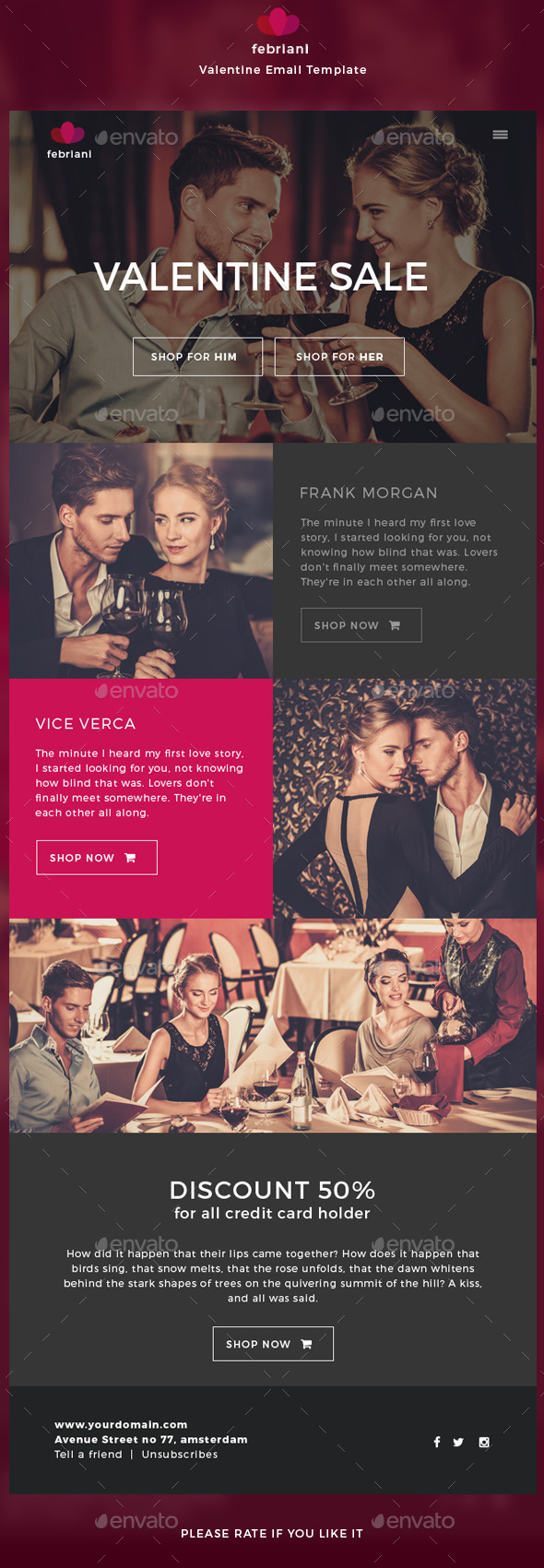 Febriani - Valentine Email Template - E-newsletters Web Elements