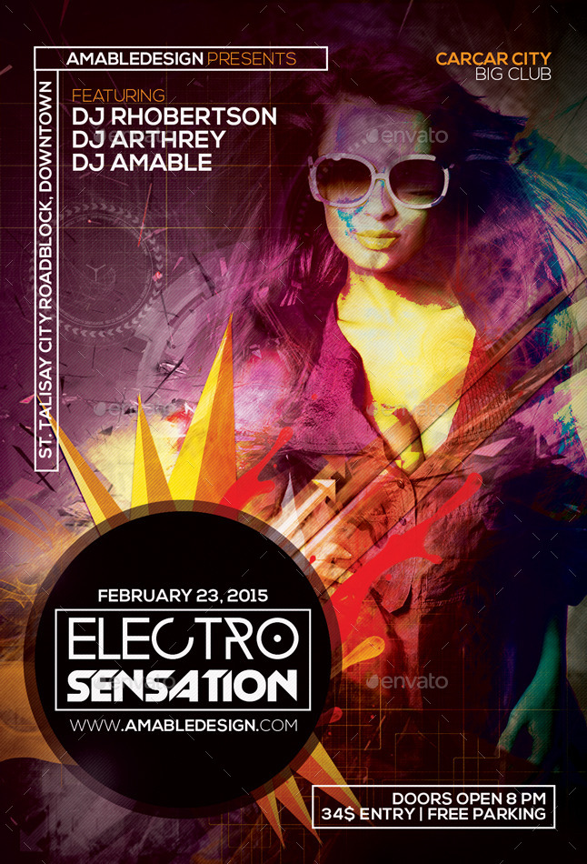 Electro Sensation Flyer by amabledesign | GraphicRiver