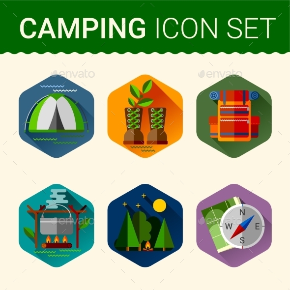 Camping Symbols - Travel Conceptual