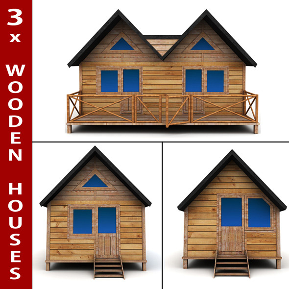 Wooden Houses Pack - 3Docean 10236854