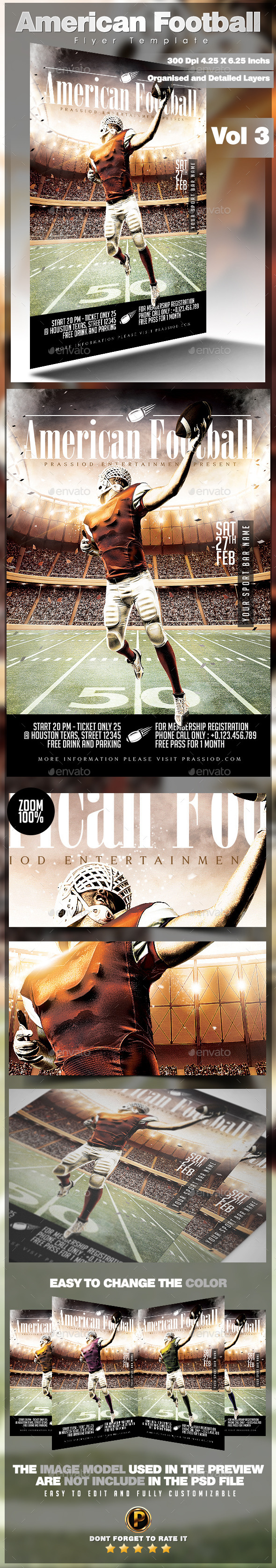 American Football Flyer Template Vol 3 - Sports Events