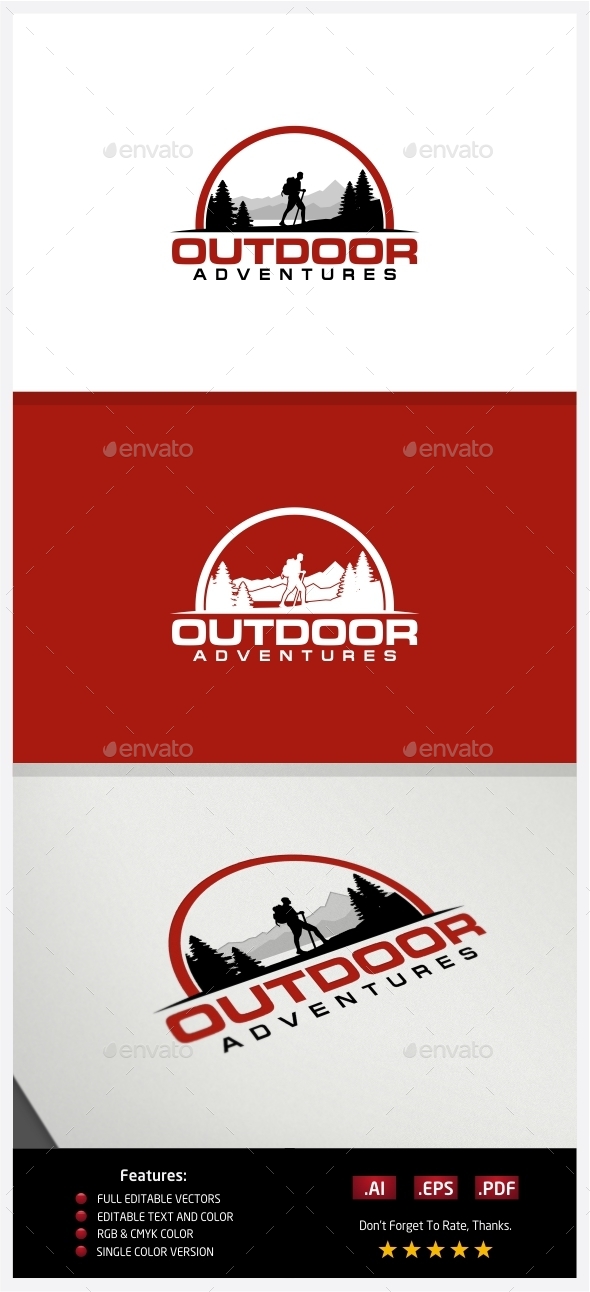 Hiking Adventures Logo - Nature Logo Templates
