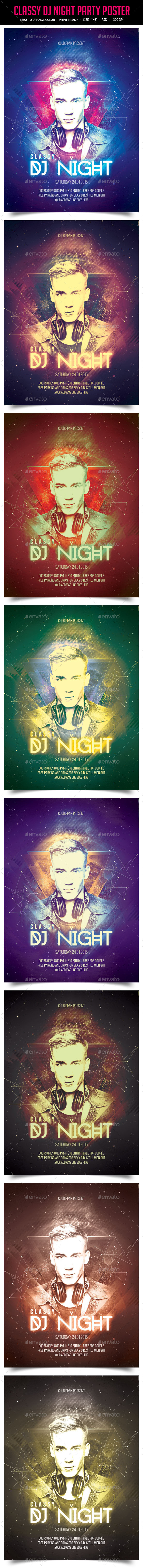 Classy Dj Night Party Poster - Clubs & Parties Events