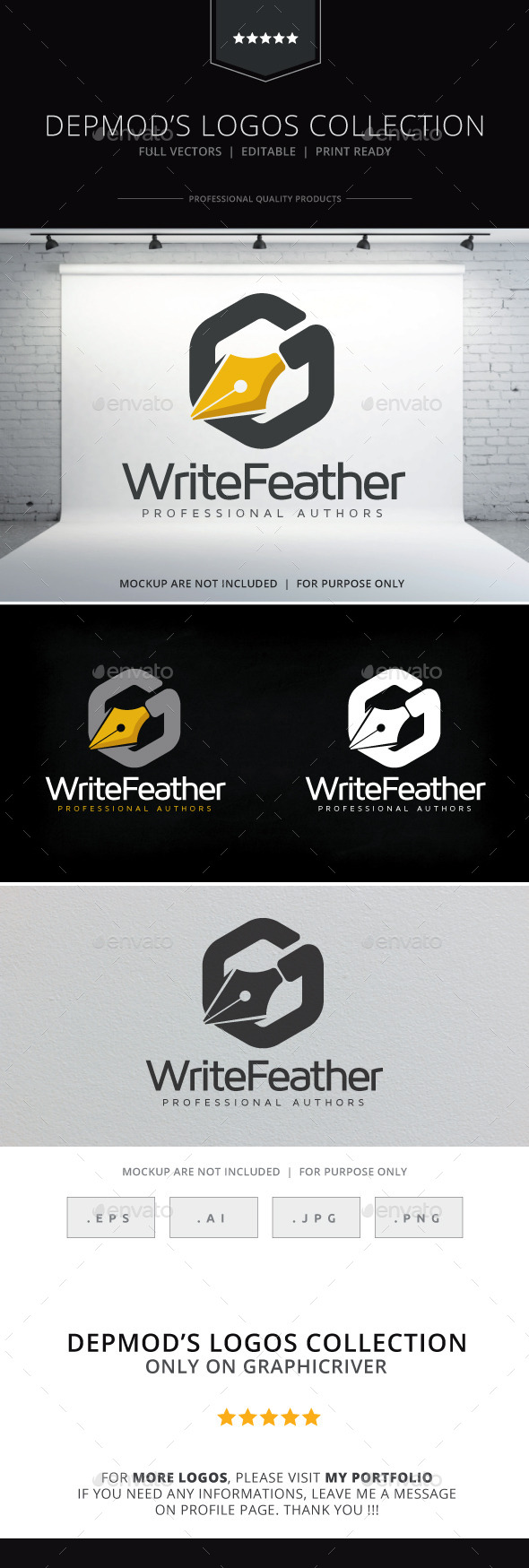 Write Feather Logo - Objects Logo Templates