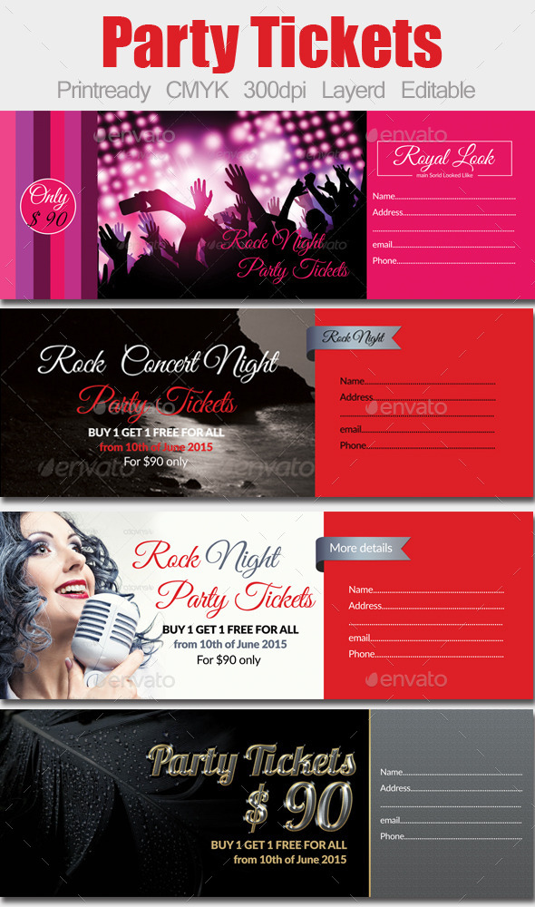 4 Special Party Event Ticket Bundle - Holiday Greeting Cards