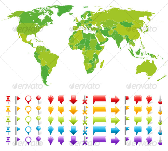 Map with marks - Backgrounds Decorative