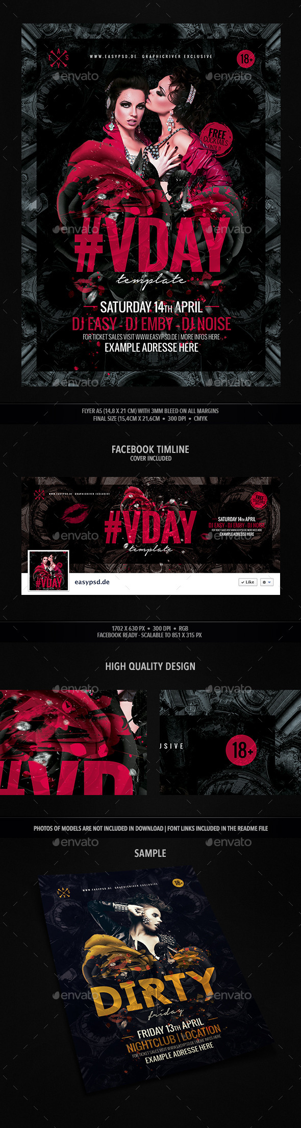 V-day Flyer - Clubs & Parties Events