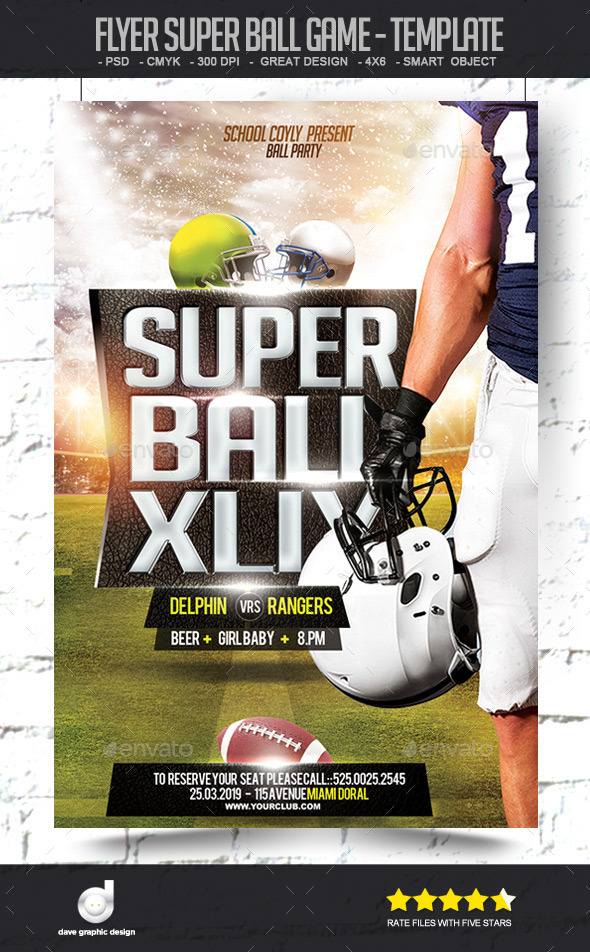 Flyer Super Ball Game - Template - Sports Events