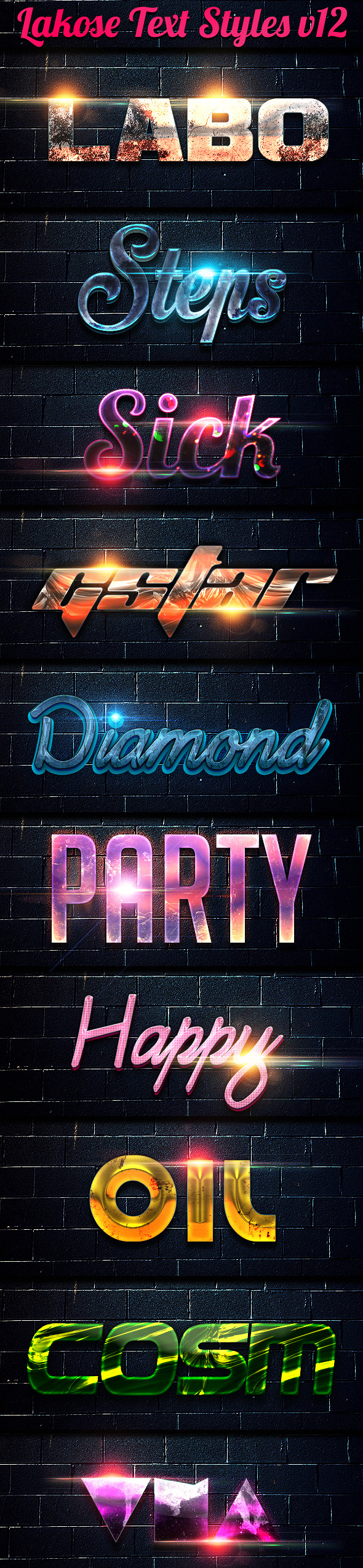 Lakose Text Styles v12 - Text Effects Styles