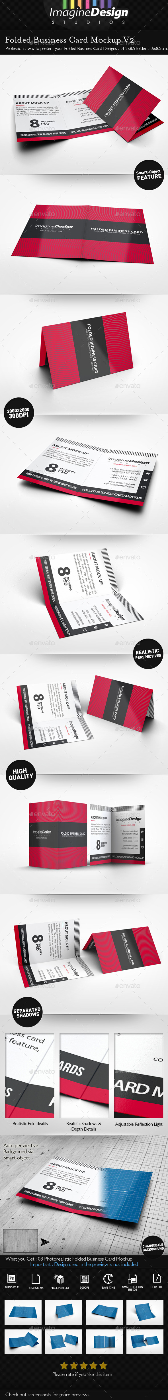 Folded Business Card Mockup V2 - Business Cards Print