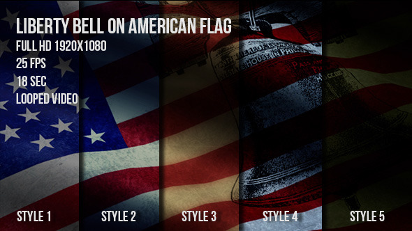 Liberty Bell On American Flag