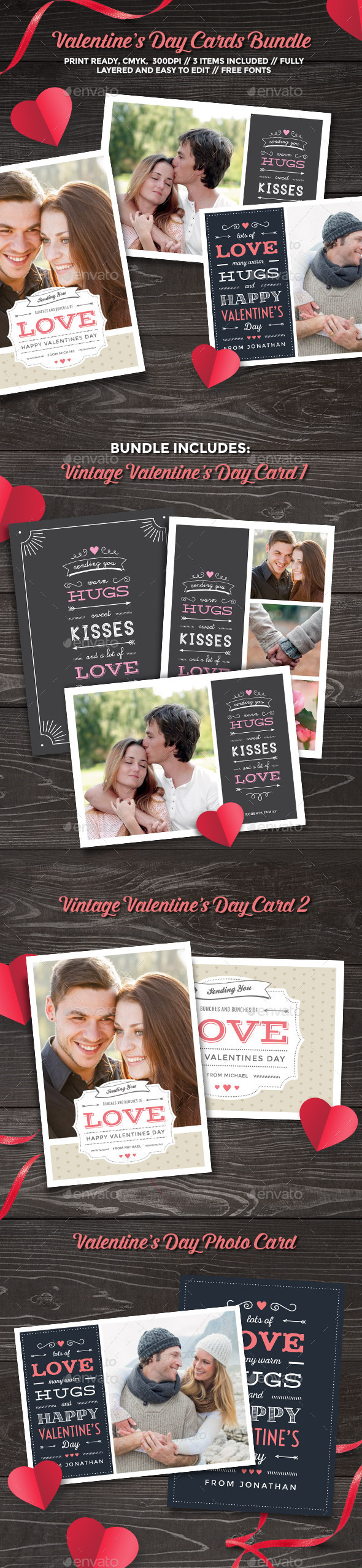 Valentine’s Day Cards Bundle - Greeting Cards Cards & Invites