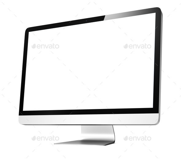 Wide Screen Computer Monitor - Stock Photo - Images