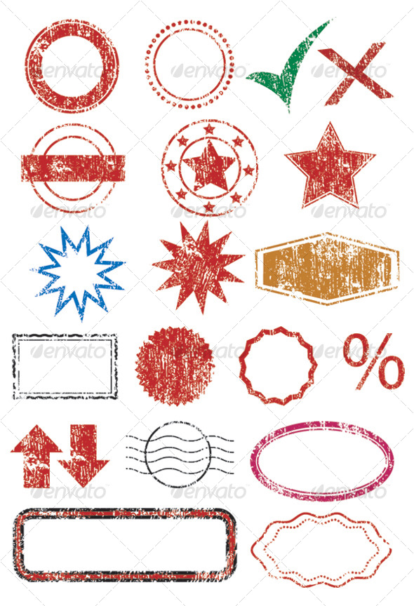 Vector Stamps, borders and shapes - Decorative Vectors