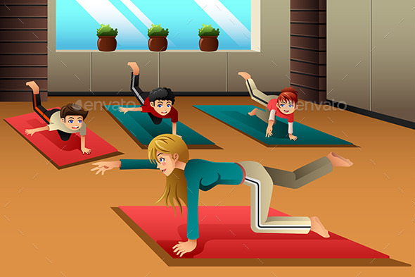 Kids in a Yoga Class - Sports/Activity Conceptual
