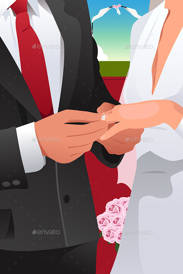 Man Putting Wedding Ring - Weddings Seasons/Holidays