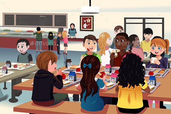 School Cafeteria - People Characters