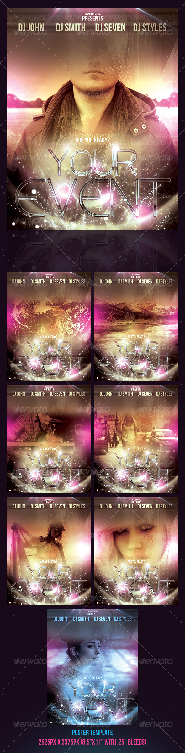 Star Shine Poster Template - Clubs & Parties Events