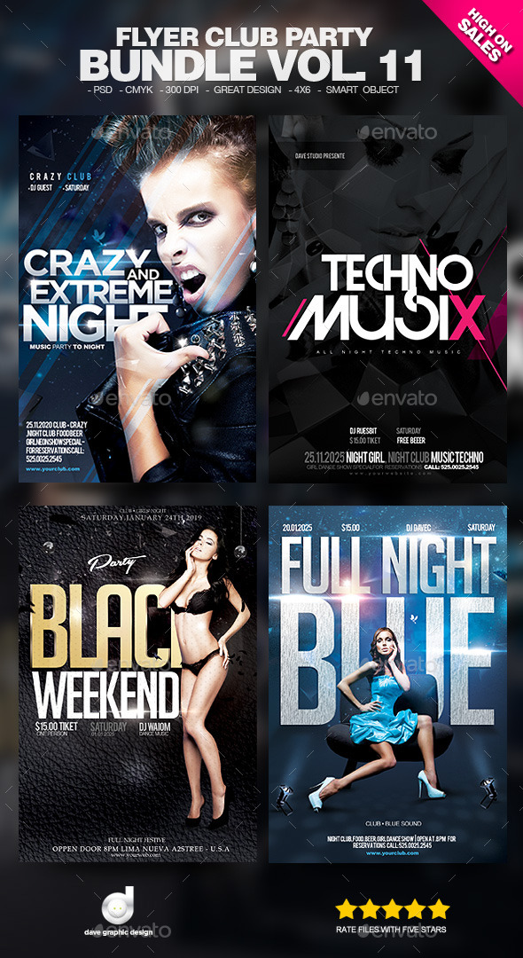 Flyer Club Party Bundle Vol. 11 - Clubs & Parties Events