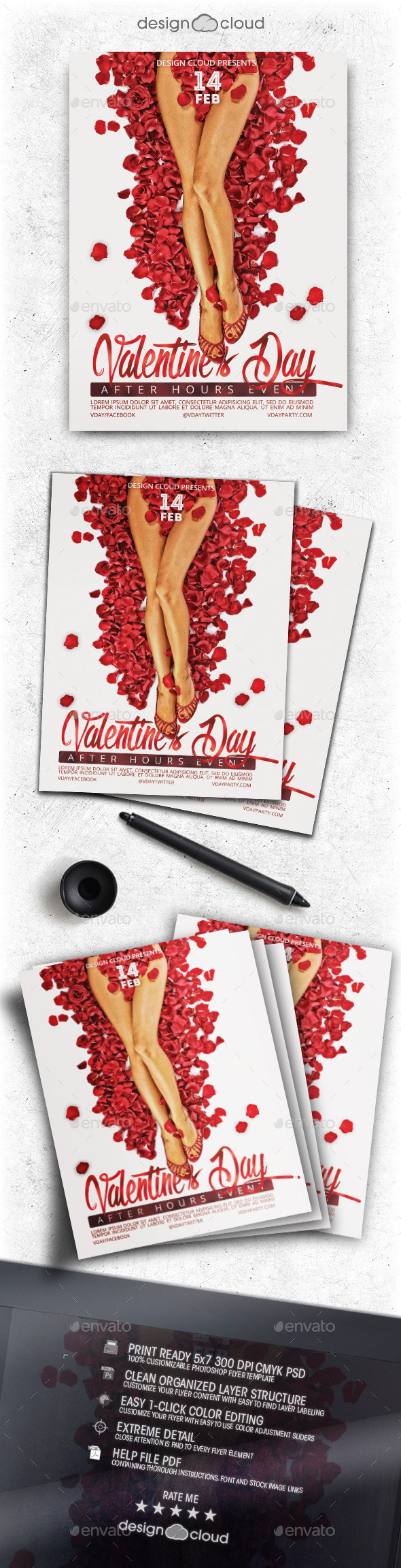 Valentine After Hours Event Flyer Template - Holidays Events