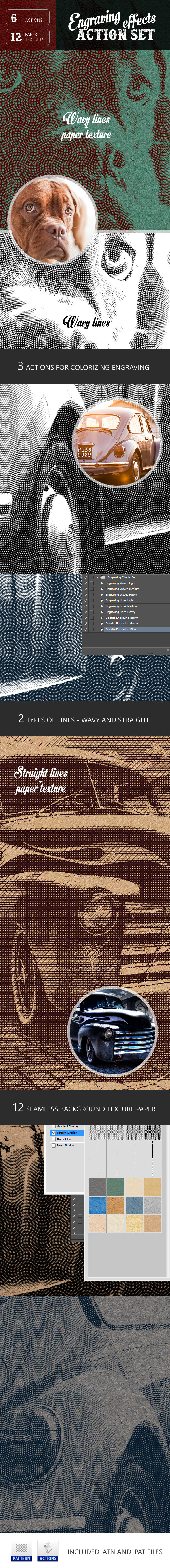 HQ Engraving Actions + Paper Textures - Photo Effects Actions