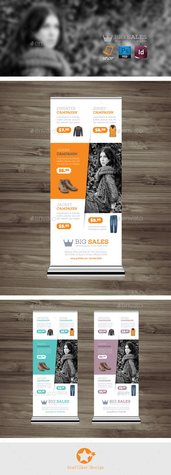 Shopping Roll-Up Templates - Signage Print Templates
