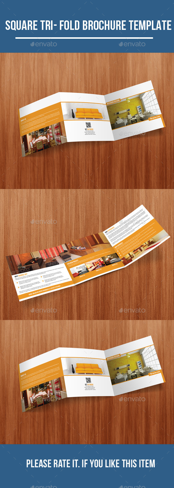 Square Tri-Fold Interior Brochure - Corporate Brochures