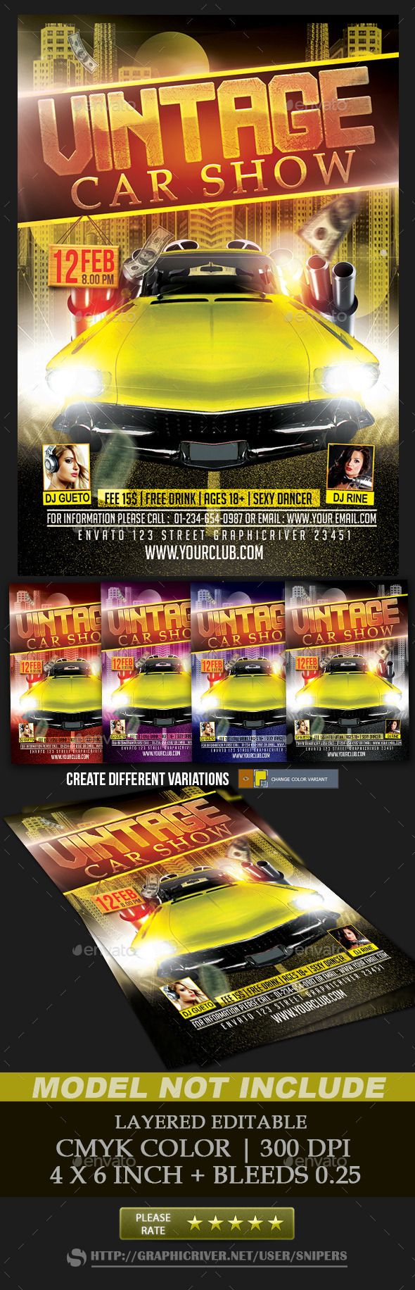 Vintage Car Show - Events Flyers