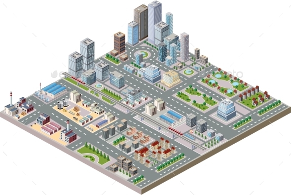 City Center - Buildings Objects